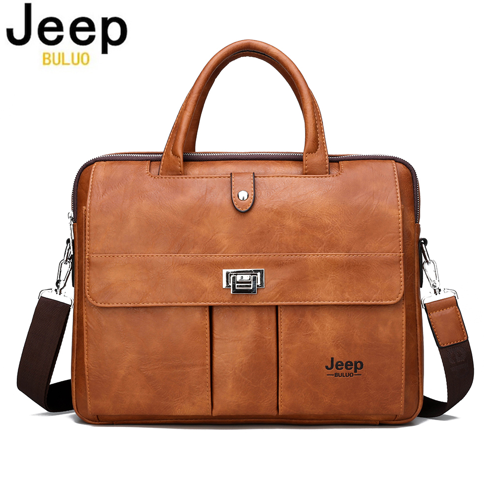 Laptop Accessories Box - Torba męska Jeep Buluo ze skóry,