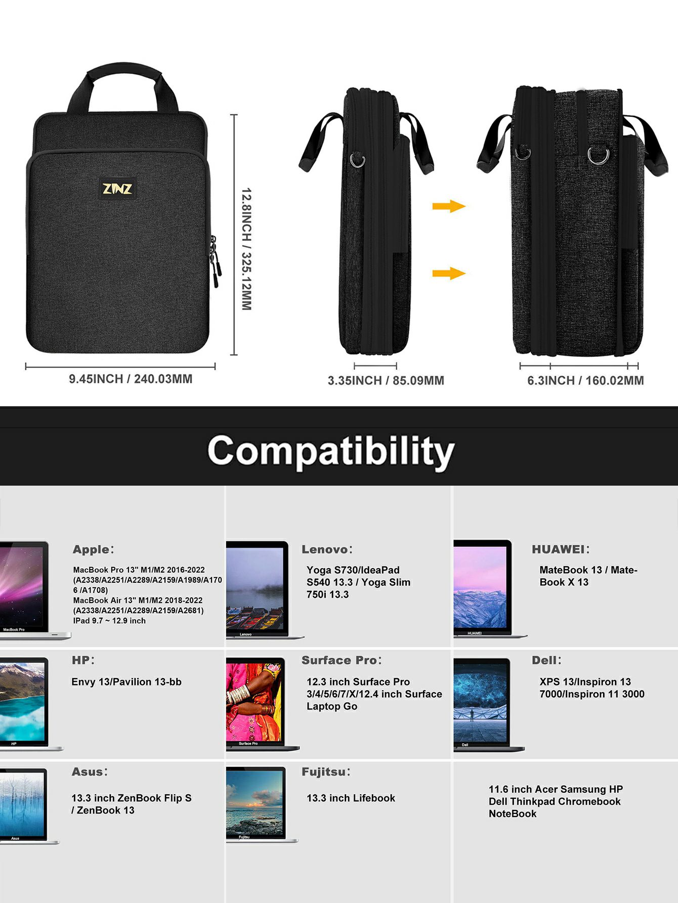 12.9-13 calowa torba na ramię  – Laptop Accessories Box recenzja i cena